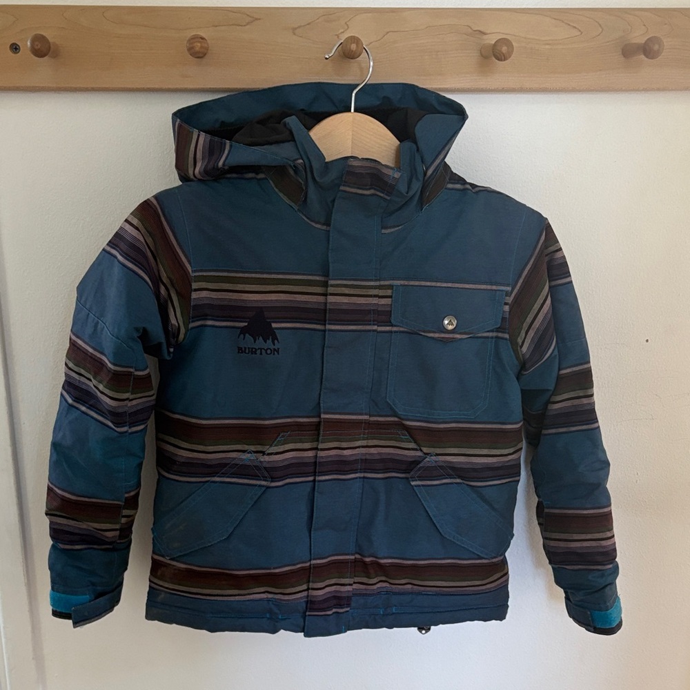 Burton Kids Puffer Jacket - Blue and Multicolor Stripes